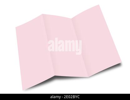 Blank folded sheet of paper against white background Stock Photo