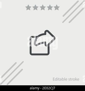 logout outlined square button with right arrow vector icon modern simple vector illustration Stock Vector