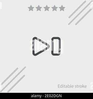 last track outlined multimedia button vector icon modern simple vector illustration Stock Vector