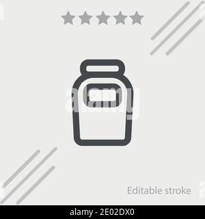 jam flask outlined labeled container vector icon modern simple vector illustration Stock Vector