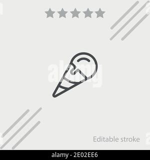 inclined ice cream cone vector icon modern simple vector illustration Stock Vector