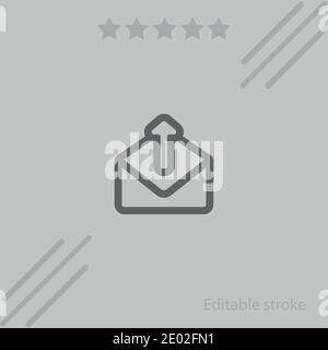 email opened envelope with up arrow vector icon modern simple vector illustration Stock Vector