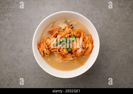 Chicken noodle on white background Stock Photo