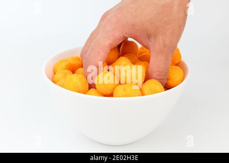 Cheese ball on white background Stock Photo