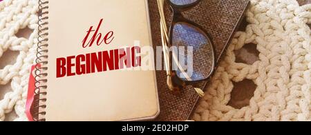 Word writing text The Beginning. Business concept for startup and sharing information Stock Photo