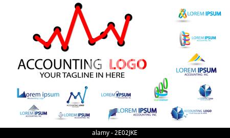 set logo vector collection. accounting vector logo design isolated white. Stock Vector