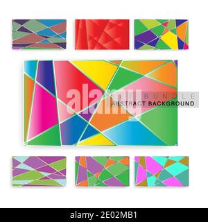 collection vector abstract background. colorful triangle design with outline Stock Vector