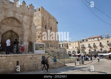 Jaffa Gate A major entrance to the Old City of Jerusalem Stock Photo