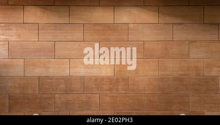 Old Brick wall panoramic view. Grunge red vintage background. Stock Photo