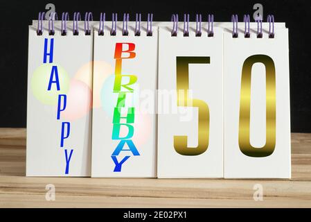 Calendar and happy 50th birthday Stock Photo