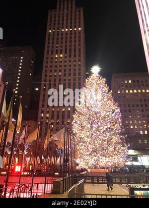 NEW-YORK,UAS DECEMBER 05,2020: Manhattan beautiful Christmas tree in New-York city, USA Stock Photo
