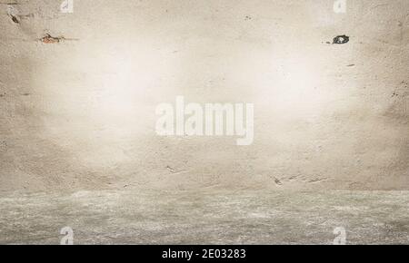 Concrete wall and floor. Empty interior design. Old grungy texture background Stock Photo