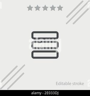 menu three outlined bars vector icon modern simple vector illustration Stock Vector