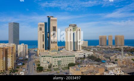 Capital of Libya, Tripoli seafront skyline view. Stock Photo