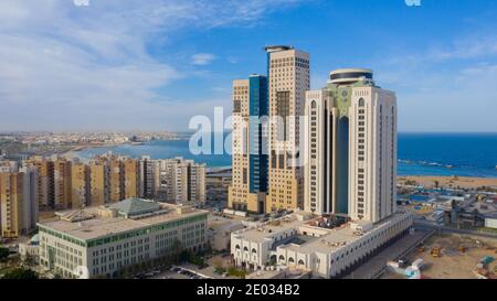 Capital of Libya, Tripoli seafront skyline view. Stock Photo