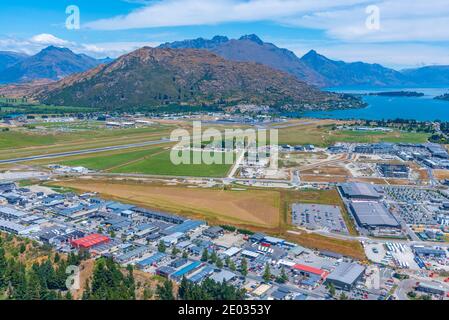 Aerial view of Queenstown airport, New Zealand Stock Photo - Alamy