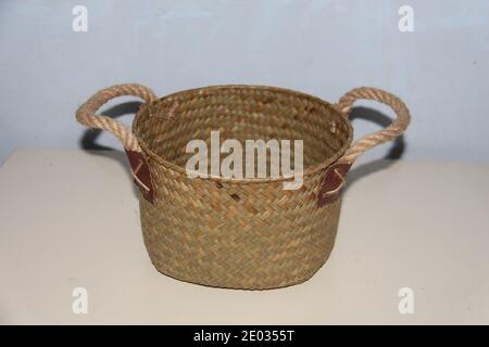 Basket Bag in the shape of a basket with flap cover made of