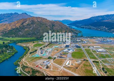 Aerial view of Queenstown airport, New Zealand Stock Photo - Alamy