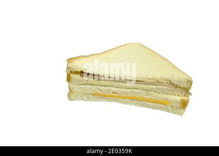 close up of sandwich stuffed ham and cheese texture and background Stock Photo