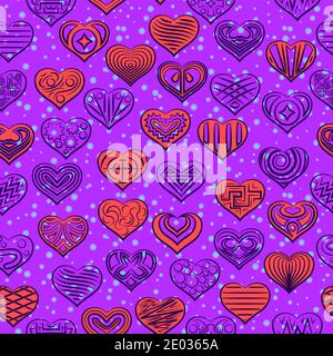 Seamless Background, Valentine Hearts Stock Vector