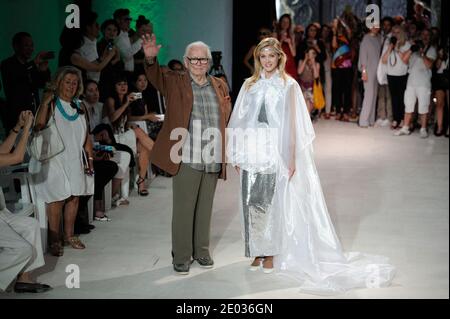 29th Dec 2020. File photo - Pierre Cardin make an appearance during the Pierre Cardin 2016 Fashion show on July 09, 2016 in Lacoste, France. French fashion designer Pierre Cardin passed away in hospital in Neuilly, west of Paris, his family confirmed. He was known for his avant-garde style and his Space Age style designs, which included his iconic bubble dress in 1954.  Photo by Alban Wyters/ABACAPRESS. Credit: ABACAPRESS/Alamy Live News Stock Photo