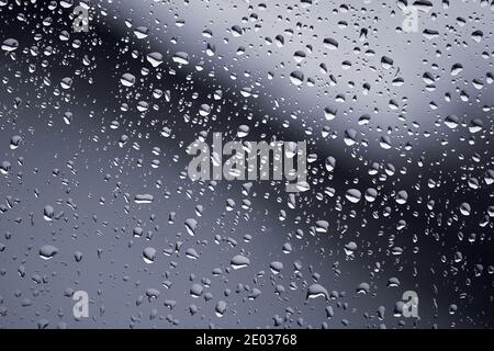 Raindrops on window glass Stock Photo