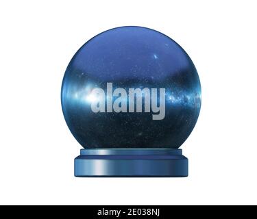 Magic ball with space inside, fortune-telling ball isolated on white, 3d render Stock Photo