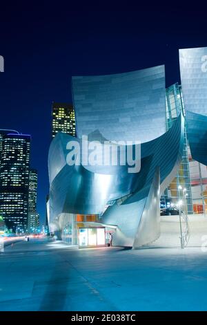 Los Angeles, California, United States - Detail of the avant garde architecture of Walt Disney Concert Hall designed by architect Fr Stock Photo