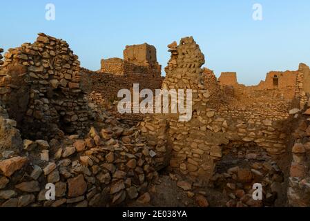 Ruins of Ksar Meski, an abandoned village near the small town Madkhal Meski, Morocco Stock Photo