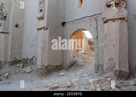 Ruins of Ksar Meski, an abandoned village near the small town Madkhal Meski, Morocco Stock Photo