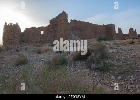 Ruins of Ksar Meski, an abandoned village near the small town Madkhal Meski, Morocco Stock Photo