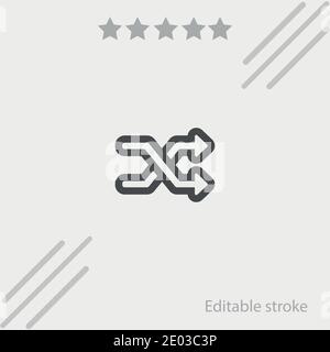 shuffle crossing arrows outline vector icon modern simple vector illustration Stock Vector