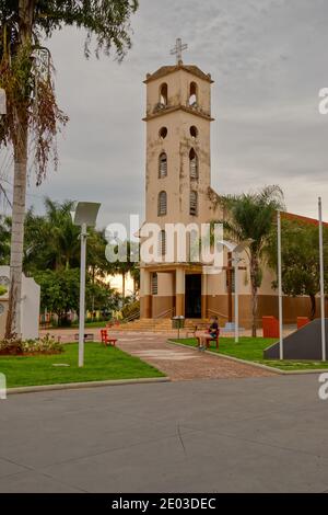 Cassilandia, Mato Grosso do Sul, Brazil - 12 21 2020: Sao Jose Square in the center of Cassilandia Stock Photo