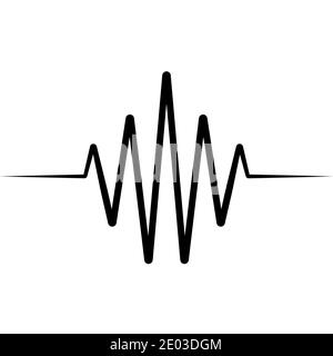 Activity splash icon wave logo, vector heartbeat heart rate icon, audio sound radio wave amplitude spikes Stock Vector