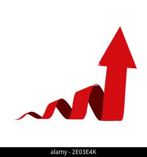 Spiral with an up arrow, a pointer to increase rating, 3d illustration. Spiral arrow icon. Abstract concept of profit business strategy Stock Vector