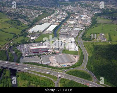 aerial view of Brighouse industrial estate, West Yorkshire (taken in 2006) Stock Photo