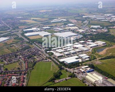 aerial view of WhitWood Enterprise Park and other industry in the Normanton Castleford area, West Yorkshire (this taken in 2006) Stock Photo