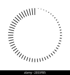 stripes around the circle logo countdown, vector circular icon with stripes around perimeter, time sign Stock Vector