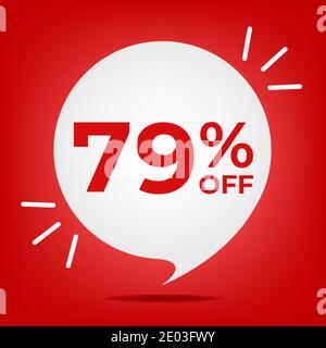 79 seventy nine percent vector circle chart, percentage diagram graph ...