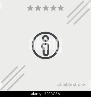 information circular button outline vector icon modern simple vector illustration Stock Vector