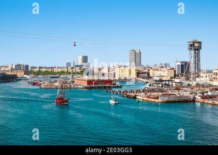 Harbor of Barcelona, Port Vell, Spain. Stock Photo