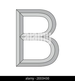 logo three-dimensional letter B, vector capital second letter alphabet b symbol privacy and origin Stock Vector