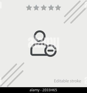 remove person outlined interface button vector icon modern simple vector illustration Stock Vector