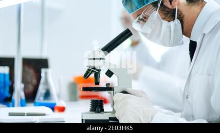 close up. young scientist works in a laboratory. Stock Photo