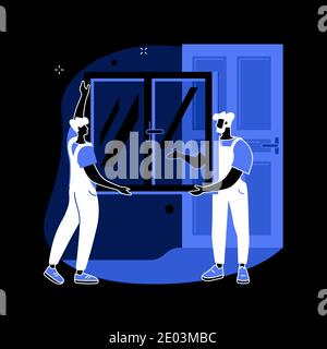 Windows and doors services abstract concept vector illustration. Stock Vector