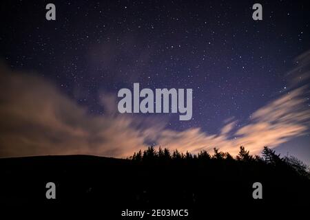 Stars over the Clwydian Range AONB, North Wales Stock Photo