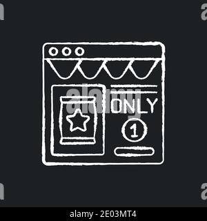 Scarcity marketing chalk white icon on black background Stock Vector