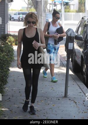 LOS ANGELES, CA - JUNE 27: Emma Roberts heads to the gym on June 27, 2016 in Los Angeles, California. People:  Emma Roberts Credit: Hoo-me / MediaPunch Stock Photo
