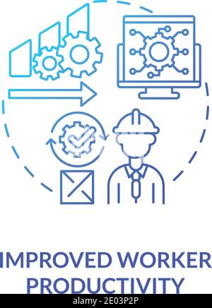 Improved worker productivity concept icon Stock Vector