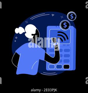 Smartwatch payment abstract concept vector illustration. Stock Vector